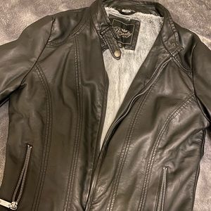 Leather jacket- fur lined